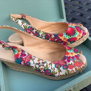 Desigual Floral Wedge Sandals - Size 36 EUR/5.5-6 US
